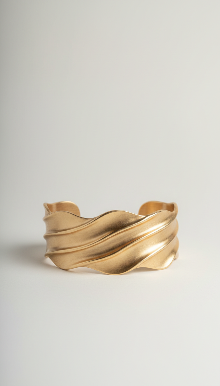 Gold Sculptural Cuff Bracelet