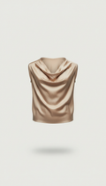 Silk Draped Blouse with Fluid Lines